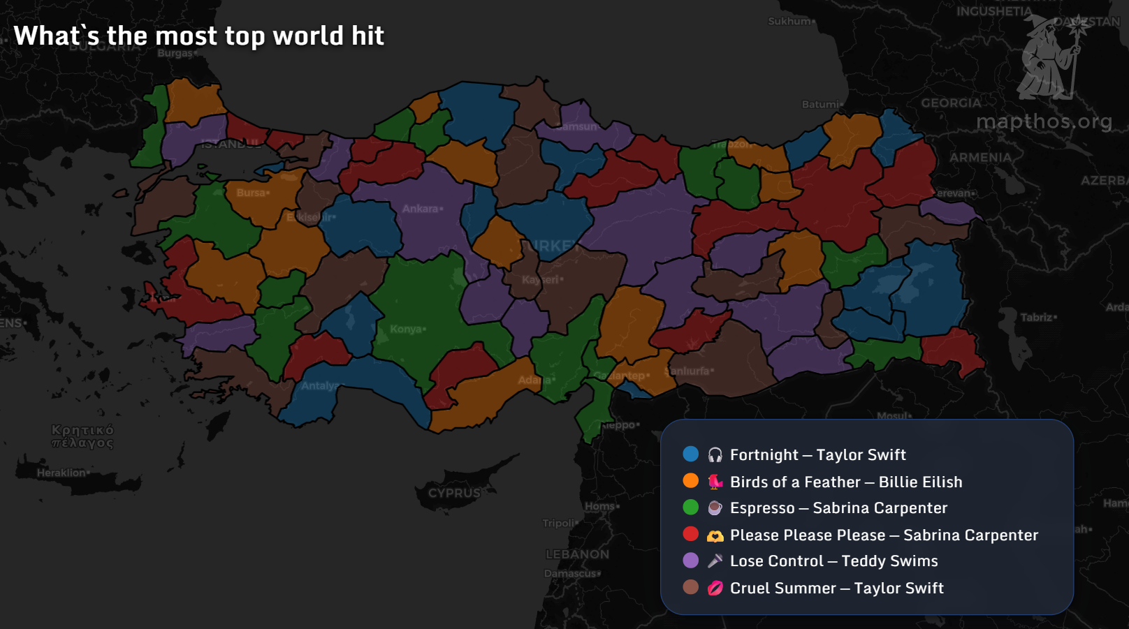 Top songs in Turkey 2025